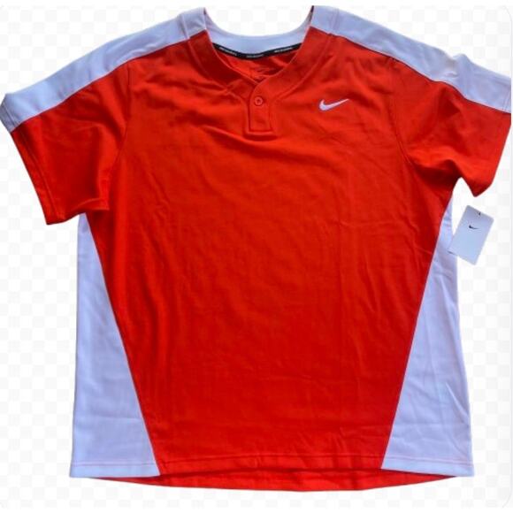 Nike Team Engineered Baseball Men's Jersey Orange White - Size XXL - Picture 1 of 6
